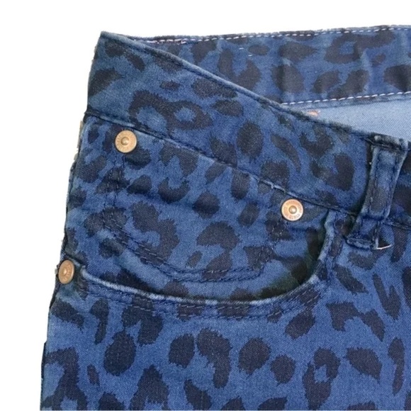 Zara Girls | Blue Animal Print Skinny Jeans, Size 13/14 - Picture 4 of 7